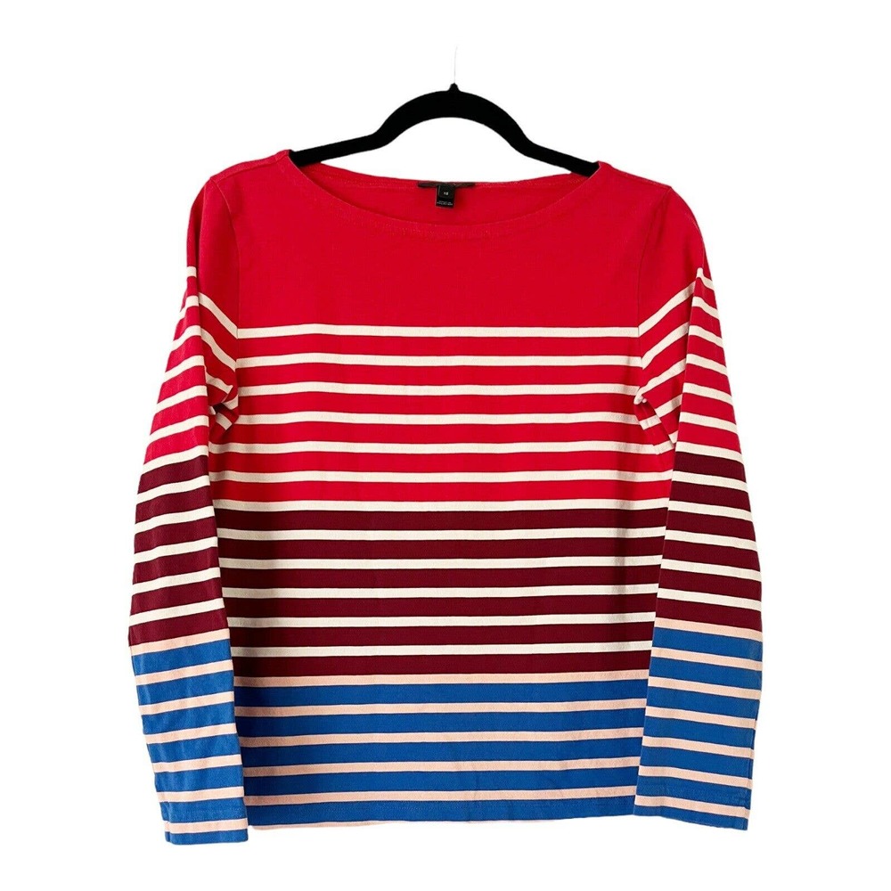 J. Crew Multi Color Striped Casual Long Sleeve T-Shirt Womens Size XS